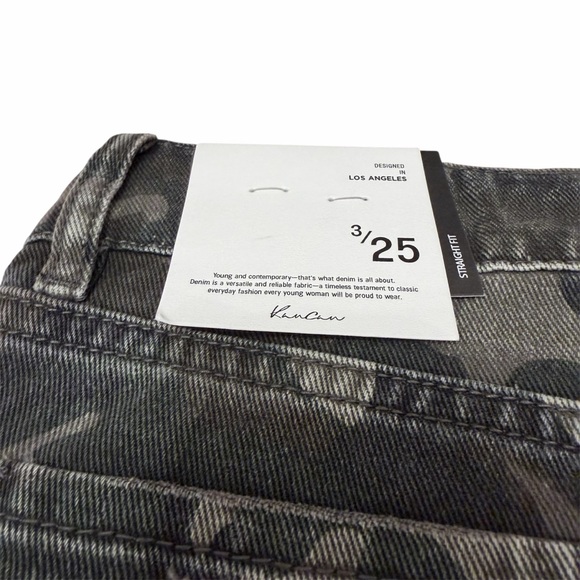 KanCan Benji Camo Straight Fit Cuffed Jeans Women’s 3/25 Camouflage Outdoor - Picture 4 of 8